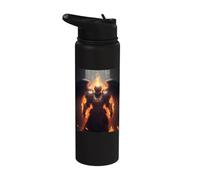 Ángel de fuego con llamas del infierno Stainless Steel Insulated Water Bottle