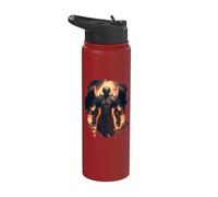 Ángel de fuego con llamas del infierno Stainless Steel Insulated Water Bottle