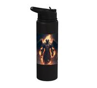 Ángel de fuego con llamas del infierno Stainless Steel Insulated Water Bottle