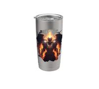 Ángel de fuego con llamas del infierno Vaso térmico de acero inoxidable de doble pared