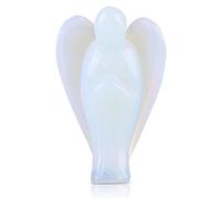 Ángel de la guarda de cristal de bolsillo, figura de piedra curativa de ópalo, estatua de ángel, piedra preciosa curativa de Reiki, figura de ángel de la paz, bendición para ustedes y sus seres querid