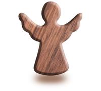 Ángel de la Guarda de Madera de Olivo, Amuleto de la Suerte, Figura Decorativa de Mesa Hecha a Mano, Regalo religioso para Nacimiento, Navidad, Bautizo, comunión y confirmación, 6 x 5,2 cm