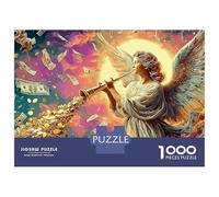 Ángel de la Riqueza 1000 Piezas Rompecabezas Divertidos DecoracióN Familiar Ángel en Flores Vibrantes Jigsaw Desafíos Difíciles para Familiares Y Amigos 38x26cm/1000pcs