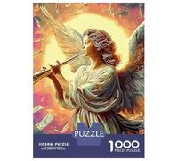 Ángel de la Riqueza Conjunto Ángel con luz Rompecabezas Bricolaje Cartón 1000 PC, Juego Familiar, Alivio Estrés, Colores Vibrantes, Decoración Pared 38x26cm/1000pcs