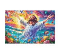 Ángel de luz Santa en la Nube Puzzles 1000 Piezas Aliviar Estrés Familiar Haze Radiance Cosmos Rompecabezas para Adultos Desafío Intelectual 3D DIY Creativo Decorativo 1000 PCS