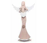Ángel de madera con vela - 50 cm