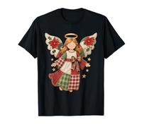 Ángel de Navidad con Estrellas Doradas - Arte Festivo Acogedor Camiseta