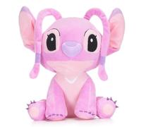 Ángel de peluche sentado con puntada rosa de 10 pulgadas