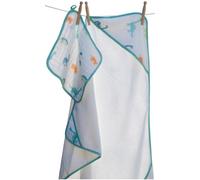 Angel Dear - Toalla con capucha y manopla de baño infantil blanco roto Dinosaur