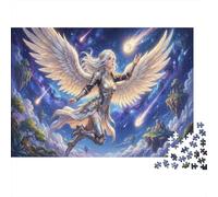 Ángel del Cielo Estrellado Santo Puzzle De Madera 1000 Piezas Adultos Y Niños,Regalo Ideal,Rompecabezas,Desafío,Deco Pared,14 Años+,Anti-estrés,Relax,Reto,Madera,Educativo (75x50cm)