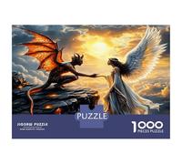 Ángel Demonio Mano 1000 Piezas Premium Arte de fantasía dualista Set De Puzzle, Cartón Resistente - para Parejas, Ultra Difícil, Top Calificado, 52x38cm/1000pcs