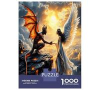Ángel demonio Mano 1000 Piezas Set De Puzzle Arte de fantasía dualista Puzzle Cartón Premium - Para Mayores Entusiastas, Entrena La Concentración, Regalo De Inauguración Y Ocio En Casa 70x50cm/1000pcs