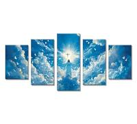 Ángel Diamond Painting 5 Piezas Diamond Painting Kit Completo, Hombre Pintura Diamante Kit Manualidades Adultos, 5D DIY Bordado Punto de Cruz Dibujos con Diamantes, Decoración de Pared 50x30cm C-7868