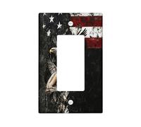 Angel Eagles - Cubierta decorativa para interruptor del 4 de julio, 1 banda, basculante individual, cubierta de placa de pared del Día de la Independencia de Estados Unidos, tamaño estándar, placa