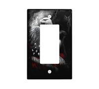 Angel Eagles - Cubierta decorativa para interruptor del 4 de julio, 1 banda, basculante individual, placa de pared del Día de la Independencia de Estados Unidos, placa frontal eléctrica de Estados
