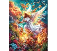 Ángel en el jardín de Fuego Puzzle 1000 Piezas Educativo 3D Familiar Wild Animals Fantasy Hada Tale Rompecabezas para Familia Desafío Intelectual DIY Creativo Decoración Hogar 1000 PCS
