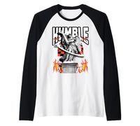 Ángel Estatua Humilde Llama Santa Ropa de Calle Cristiana Camiseta Manga Raglan