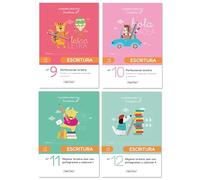 Angel Europa Cuadernos Didácticos Packs de Actividades Infantiles de Iniciación a la Escritura y Matemáticas - Formato A5, 24 Páginas (Escritura Pack de 4 Libros (9-12))