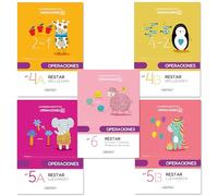 Angel Europa Cuadernos Didácticos Packs de Actividades Infantiles de Iniciación a la Escritura y Matemáticas - Formato A5, 24 Páginas (Operaciones Restar Pack de 5 Libros)