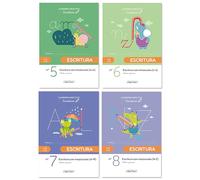 Angel Europa Cuadernos Didácticos Packs de Actividades Infantiles de Iniciación a la Escritura y Matemáticas - Formato A5, 24 Páginas (Escritura Pack de 4 Libros (5-8))