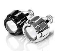 Angel Eyes, LED Angel Eye 2 Faros Delanteros Mini Bixenon HID de 2,5 Pulgadas con luz Blanca H4 H7 H11 9005 H8 LED de Doble Haz y 8000 LM(Silver Belt A Cover)