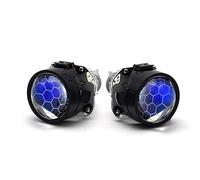 Angel Eyes, LED Angel Eye 2 Piezas de 2.5 Pulgadas de Recubrimiento Azul Honeycomb Mini Bi Xenon Proyector Lens Fit H4 H7Car Faro Faro Faro Motocicleta Motocicleta Kit(Blue Demon Eyes)