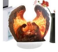 Angel Figurines, Wings Angel Decoration, Acrylic 2D Desk Ornament, Elegant Home Accent, Lightweight Clear Design, Small Size, Perfect for Living Room, Bedroom, Bookshelf, Mantel, Wedding