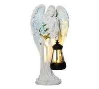 Angel Garden Statues, Solar Resin Angel Sculptures, 4.06x3.35x4.88 inches, Weatherproof with Lantern, Yard Decor for Lawn Walkway Pathway Patio Driveway Balcony Courtyard Farm Home Decoration