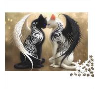 Ángel Gato Amor 1000 Pieza S Papel Ecológico Rompecabezas Premium Descompresión del Juego Educativo Decoración De Paredes Idea De Regalo 52x38cm/1000pcs