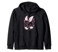 Ángel, gato, cola de diablo, Kawaii, Halloween Sudadera con Capucha