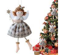 Angel Girl Christmas Ornament, Plush Tree Topper Figurine 3.94x6.69 Inches, Soft Winter Keepsake Decoration for Bedroom Café Garden Restaurant Window Door Holiday Festive Display