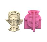 Angel Girl Molde de silicona para macetas, candelabro de hormigón, candelabro de silicona, molde para macetas suculentas, candelabros de arcilla de cemento, moldes para fundición de resina/resina de