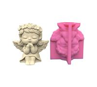Angel Girl-Molde para maceta de silicona, candelabro de hormigón, portavelas de silicona, molde para suculentas, maceta de cemento y arcilla
