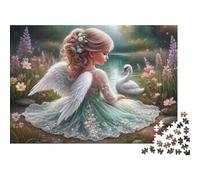 Angel Girl Swan Lake 100% Recycled Cardboard Angel & Swan 1000Pc Jigsaw for Adults & Kids Unique Beautifully Illustrated 38x26cm/1000pcs