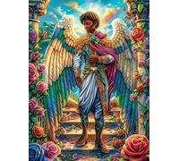 Ángel guerrero en el jardín de flores Puzzle 500 Piezas Hogar Decoración Elegante Mitos fantásticoss Cuento De Hadas Rompecabezas Para Hombres Y Mujeres 3D DIY Creativo Aliviar Estrés Desafío Intelect