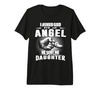 Angel He Sent Me My Daughter For Dad Funny Fathers Day Camiseta Premium