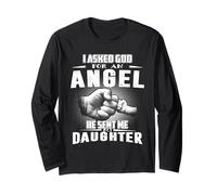 Angel He Sent Me My Daughter For Dad Funny Fathers Day Manga Larga