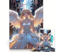 Angel in The City,Rompecabezas de 1000 Piezas para Adultos Diversión Que estimula la Mente Corte de precisión Bordes Lisos Actividad Absorbente para Noches tranquilas (38x26cm)