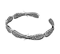 Angel - Juego de pulsera de plata de ley vintage con texto en inglés "I'll Be With You", pulsera ajustable de perlas y aretes para mujer, talla única, Metal, No es una piedra preciosa