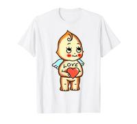 Angel Kewpie Baby Cupid Querubín Amor Tradicional Tatuaje Flash Camiseta gráfica económica, Hombre, Blanco, L