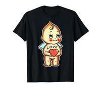 Angel Kewpie Baby Cupid Querubín Amor Tradicional Tatuaje Flash Camiseta gráfica económica, Hombre, Negro, L