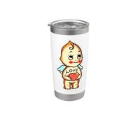 Angel Kewpie Baby Cupid Querubín Amor Tradicional Tatuaje Flash Vaso térmico de acero inoxidable de doble pared