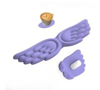 Angel Keyboard Wrist Rest Set, Ergonomic Keyboard Wrist Rest and Mouse Pad with Wrist Support for Office Gaming,Waterproof & Non-Slip, Pain Relief Comfort Typing (Purple,Size B)