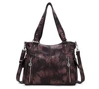 Angel Kiss Bolsos de mano para mujer con asa superior y espaciosa bolsa de hombro informal PU Tote Satchel para mujer, marrón (G-Coffee), X-Large