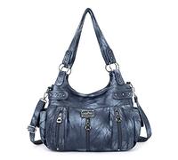 Angel Kiss - Bolsos grandes con asas para mujer, de piel sintética lavada, bolso de hombro, hobo, cruzado, X-Large