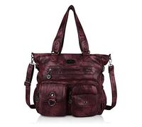 Angel Kiss Bolsos y bolso para las mujeres suave de cuero de la PU bolso de hombro de las mujeres Tote Satchel Bolsas Top Handle Satchel, D. rosa, Talla única