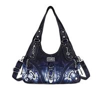 Angel Kiss - Bolsos y carteras tipo hobo para mujer, grandes, para uso diario, Azul profundo, 15(W) x 11.4(D) x4.3(H)-[inches]