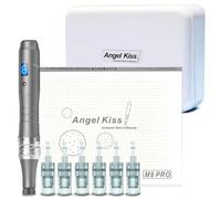 Angel Kiss M8 Pro Microneedling Pen - Pluma de Microagujas Derma Pen Inalámbrica y Profesional para Rostro, Cuerpo y Cuidado de la Piel, con 6 Cartuchos y estuche de almacenamiento