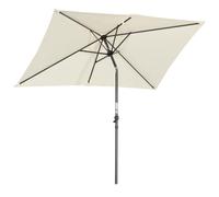 Angel Living 2.1x1.4M Sombrilla de Jardín, Parasol de Acero y Poliéster, Parasol Inclinado con Manivela, Mástil Acero 38mm, para Jardín, Terraza, Balcón (Beige Claro)