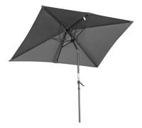 Angel Living 2.1x1.4M Sombrilla de Jardín, Parasol de Acero y Poliéster, Parasol Inclinado con Manivela, Mástil Acero 38mm, para Jardín, Terraza, Balcón (Gris)